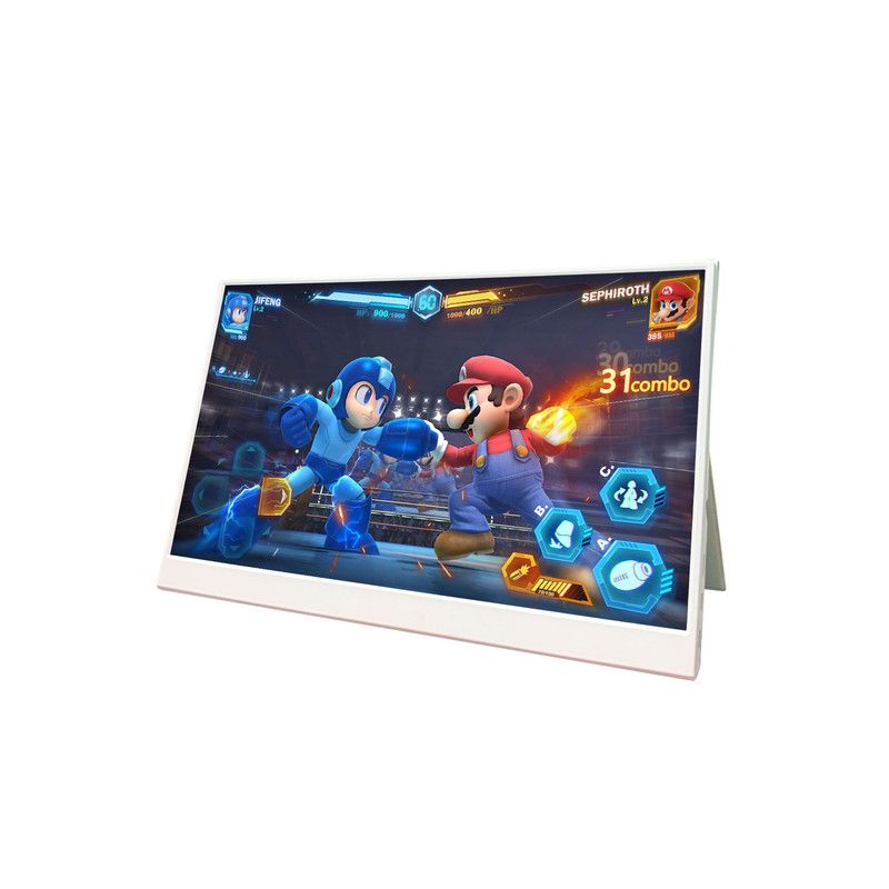 15.6" FHD 1080P Portable Monitor 144Hz 72% sRGB Wired USB-C HDMI External Travel Screen for Laptop Phone Game Consoles,white Cover