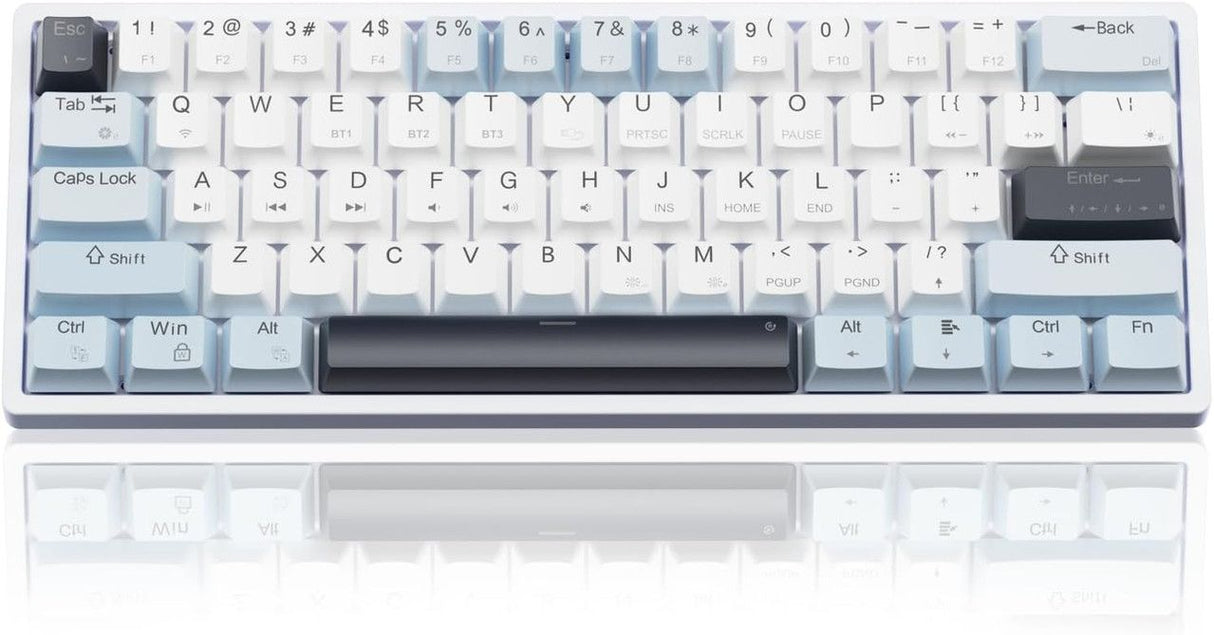SOLAKAKA SK961 Tri-Mode Wireless RGB Backlit Mechanical Gaming Keyboard,white&blue