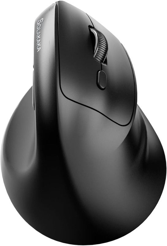 SOLAKAKA SM520 Tri-Mode Vertical Ergonomic Mouse, 24000 DPI Programmable Wireless Vertical Mouse,black