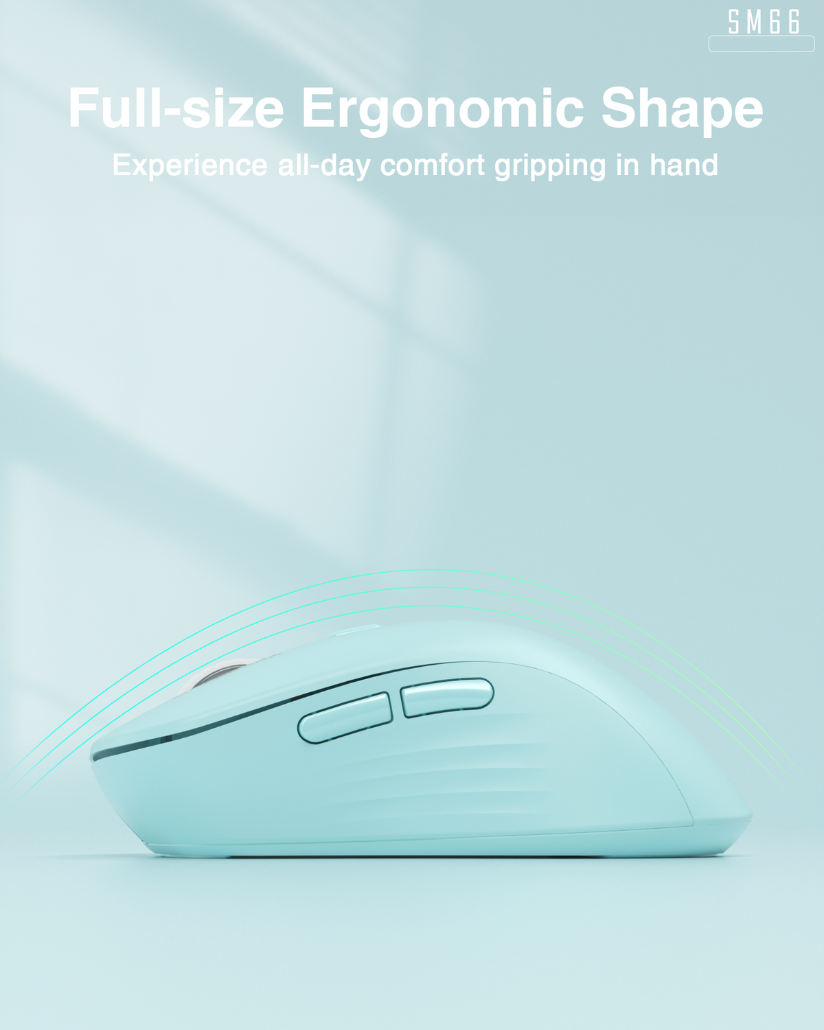 SM66 Dual Mode Wireless Gaming Mouse, Rechargeable RGB Ergonomic Mice with Adjustable DPI ,green