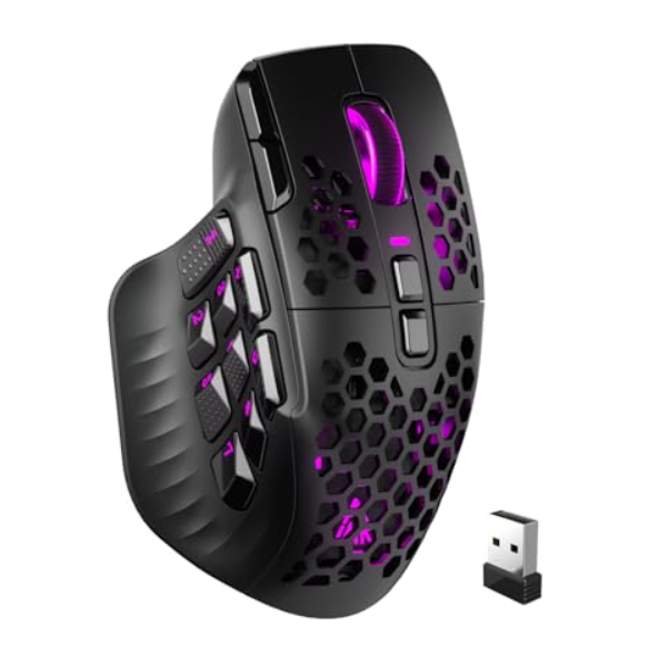 SM809pro Tri-Mode Wireless Gaming Mouse, Adjustable DPI RGB Backlight,black