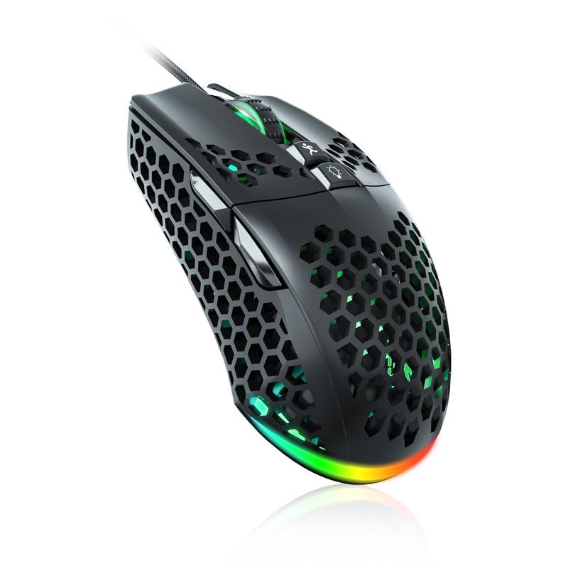 SOLAKAKA SM900 Wired Gaming Mouse with Honeycomb Shell,black
