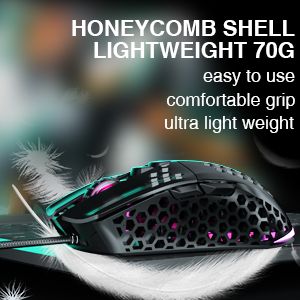 SOLAKAKA SM900 Wired Gaming Mouse with Honeycomb Shell,black