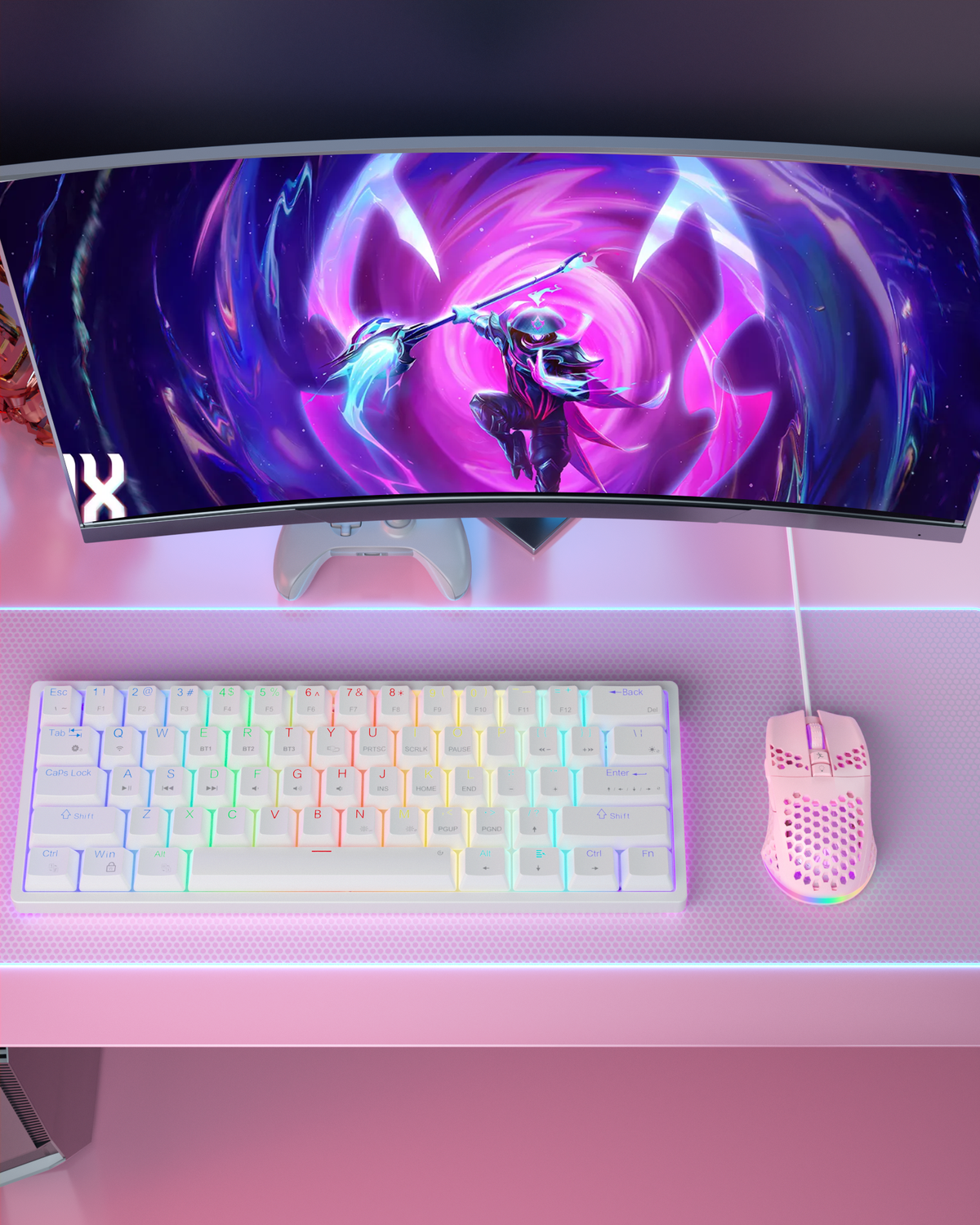 SOLAKAKA SM900 Wired Gaming Mouse with Honeycomb Shell,pink