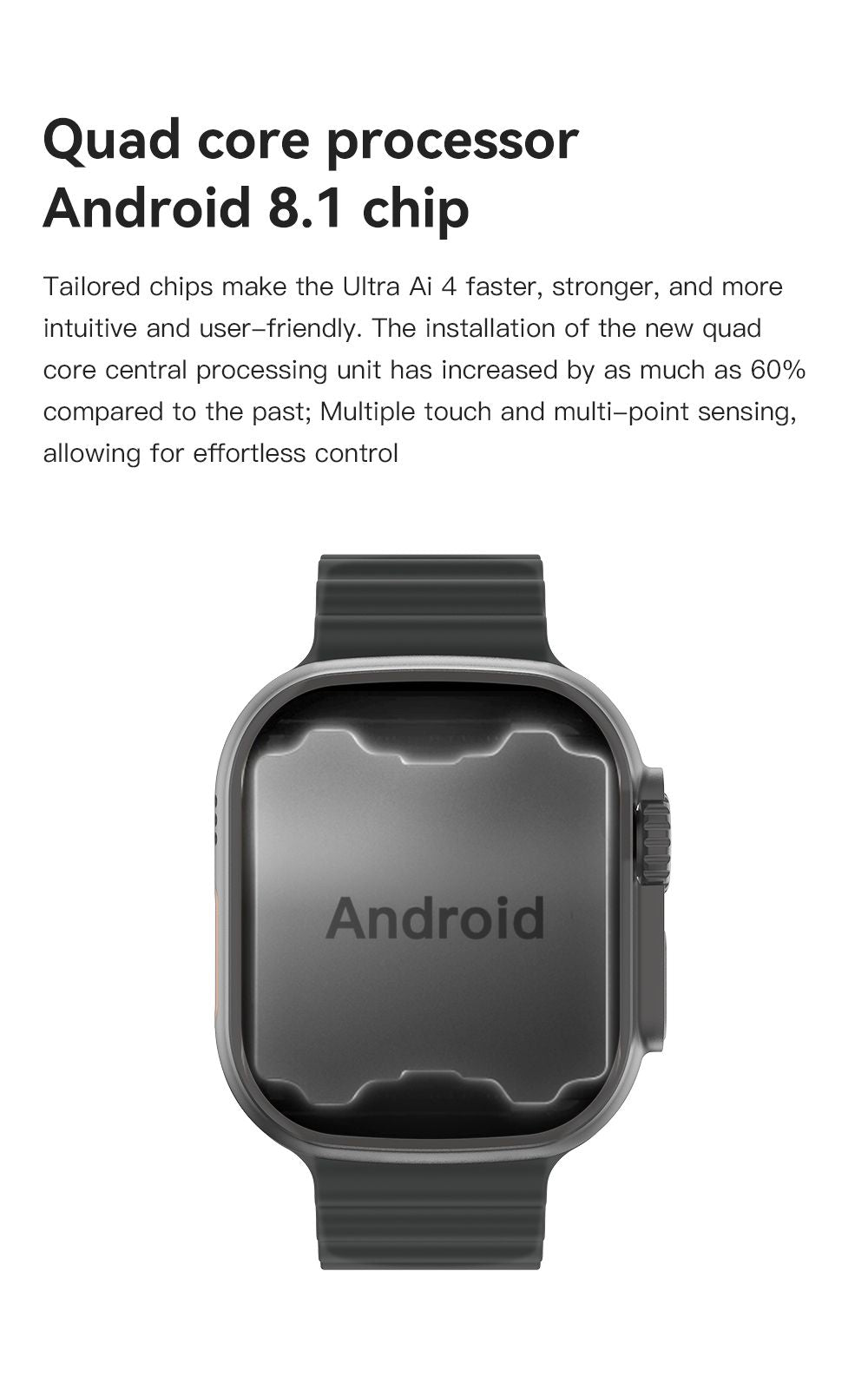 U4A Smart Watch, Bluetooth Calling Fitness Smartwatch, black
