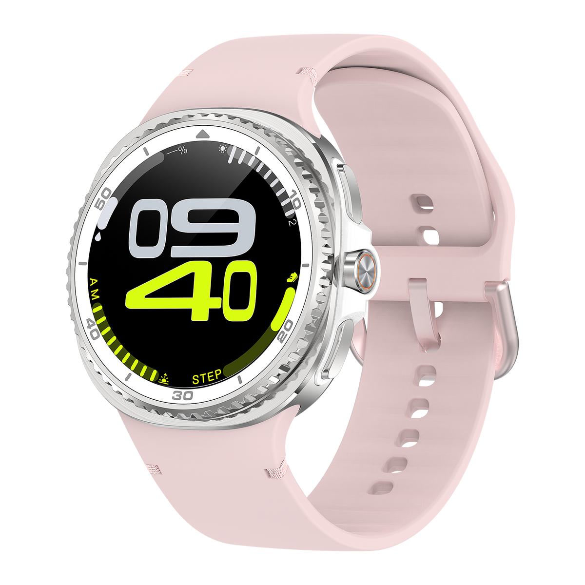 Watch8Classic-SU02 Smart Watch, Full Touch Screen Silicone Sports Wrist Watch for Men Women,Pink