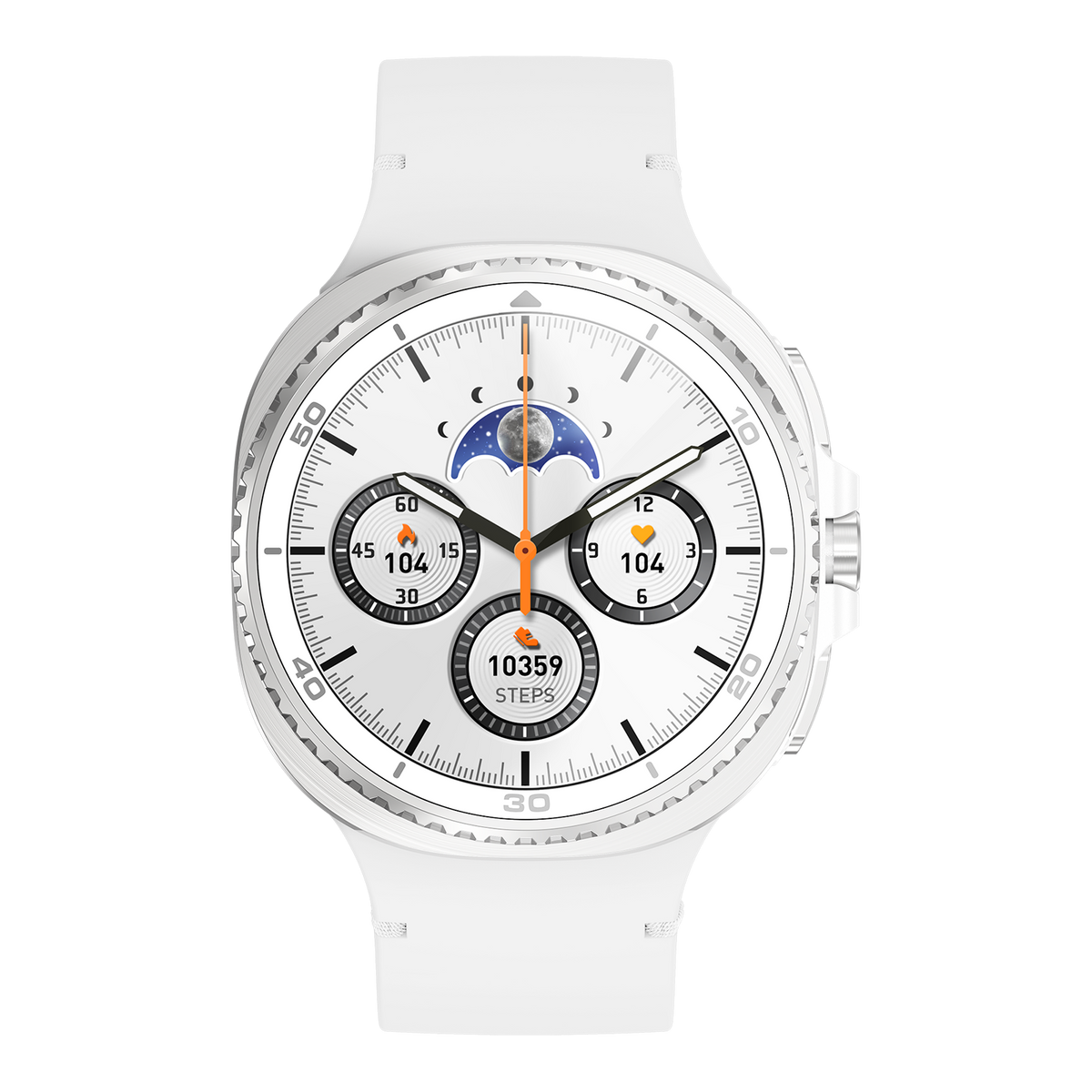 Watch8Classic-SU02 Smart Watch, Full Touch Screen Silicone Sports Wrist Watch for Men Women,White