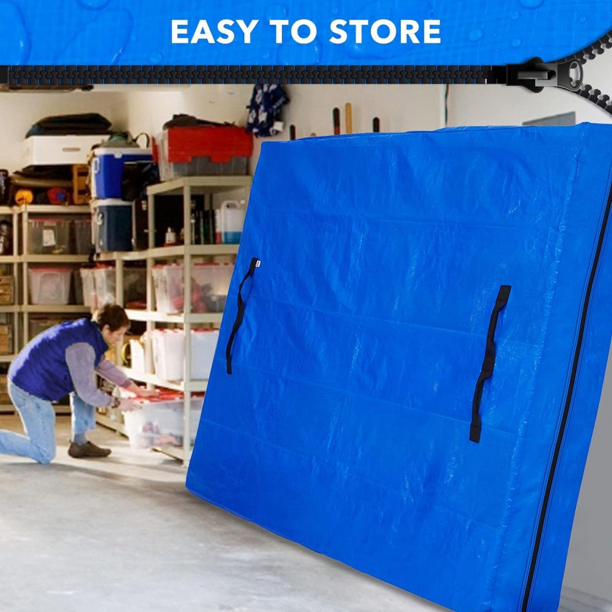 Mattress Bag Mattresses Protector Plastic Moving Storage Dust Cover Carry Bed Waterproof Zipper Packing Reusable Disposal, Extra Thick Heavy Duty, with Handles(King)