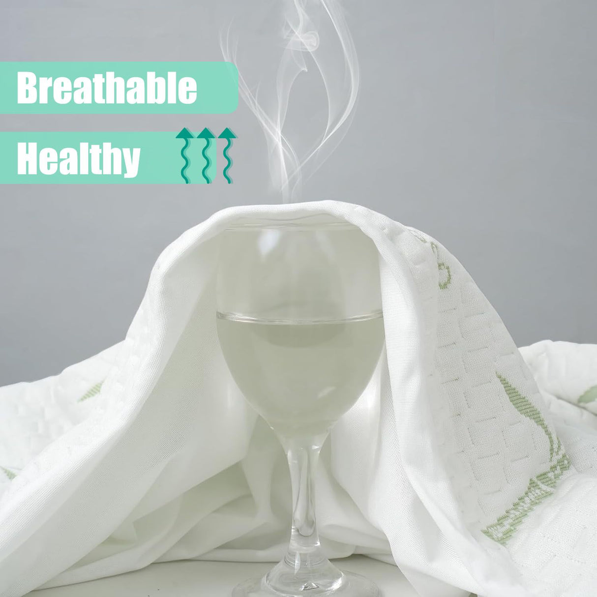 100% Waterproof Single Mattress Protector, Breathable Mattress Cover Single Size Bed, 3D Air Fabric Cooling Bed Pad Cover, Deep Pocket 40cm