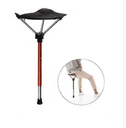 Ultra-Portable Folding Stool with Adjustable Height, Featherlight 340g Design, Load-Bearing 125kg, Ideal for Outdoor Hiking, Camping, Queueing, and On-the-Go Seating Solutions (Red)