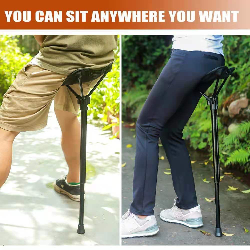 Ultra-Portable Folding Stool with Adjustable Height, Featherlight 340g Design, Load-Bearing 125kg, Ideal for Outdoor Hiking, Camping, Queueing, and On-the-Go Seating Solutions (Red)