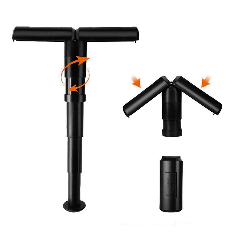 Portable Folding Stool with Adjustable Height for Travel, Commuting, Queueing, and Outdoor Activities – Compact Collapsible Single-Leg Seat with Sturdy Steel Core and Non-Slip Base, Perfect On-the-Go Seating Solution (Black)