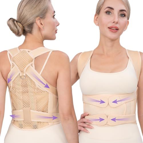 Posture Corrector Brace For Daily Use, Work, And Sports To Improve Slouching, L (Beige)