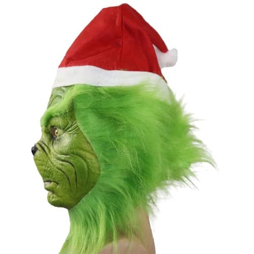 Festive Full-Head Costume Mask for Christmas Parties, Cosplay & Holiday Events (Green)