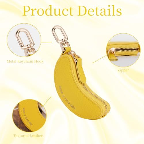 Mini Banana Keychain Coin Purse – Cute Portable Pouch for Backpacks, Handbags and Daily Essentials (Yellow)