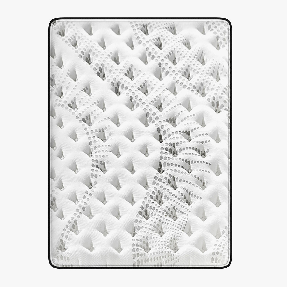 Luxopedic Pocket Spring Mattress 5 Zone 32CM Euro Top Memory Foam Medium Firm - Double - White Grey