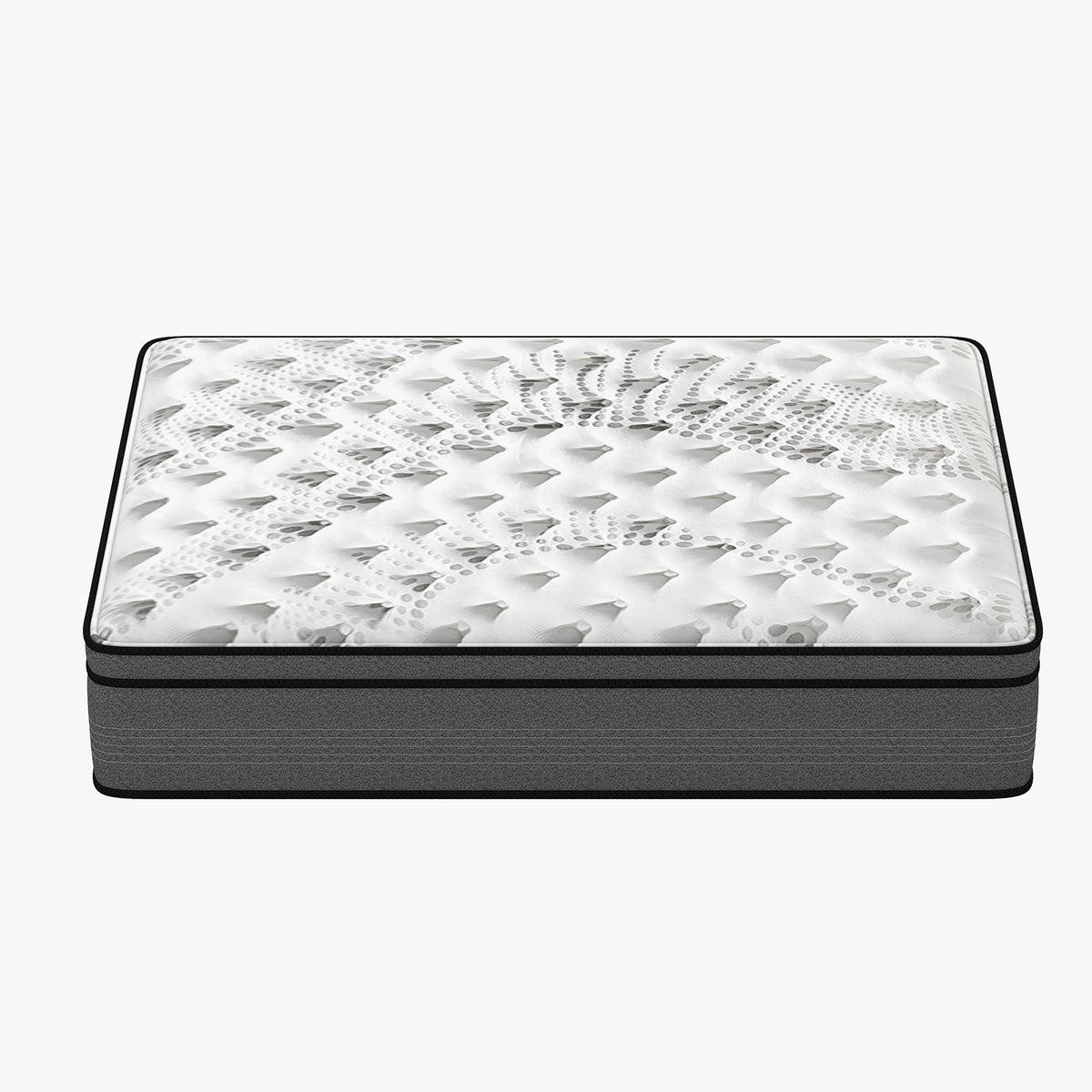 Luxopedic Pocket Spring Mattress 5 Zone 32CM Euro Top Memory Foam Medium Firm - Double - White Grey