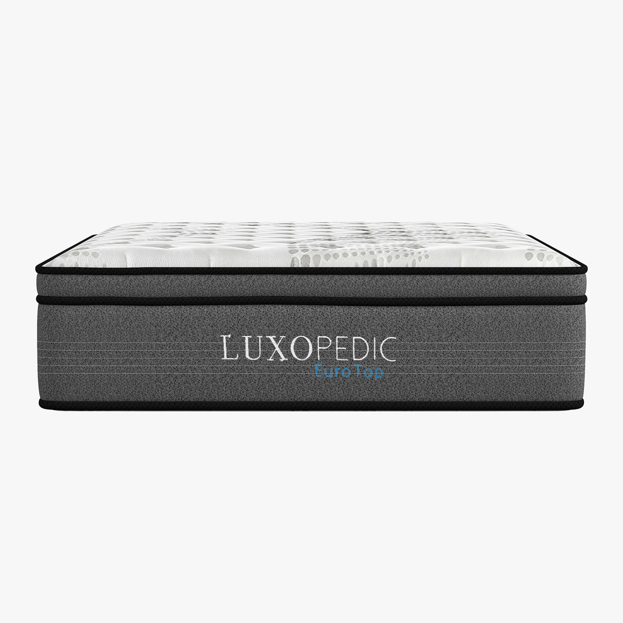 Luxopedic Pocket Spring Mattress 5 Zone 32CM Euro Top Memory Foam Medium Firm - Double - White Grey