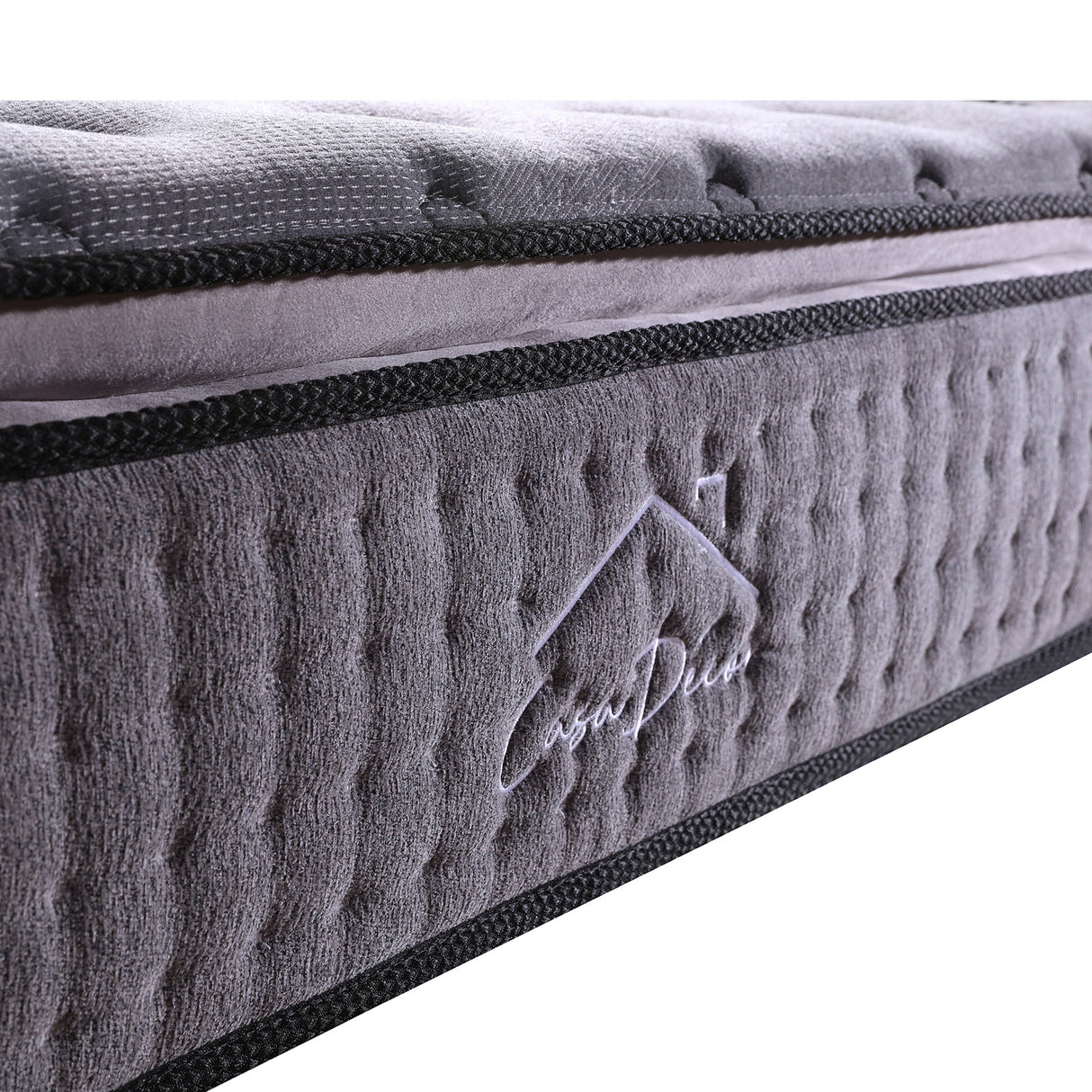 Casa Decor Bamboo Charcoal Mattress Pocket Spring Pillowtop 5 Zone 32cm Depth - Single - Charcoal