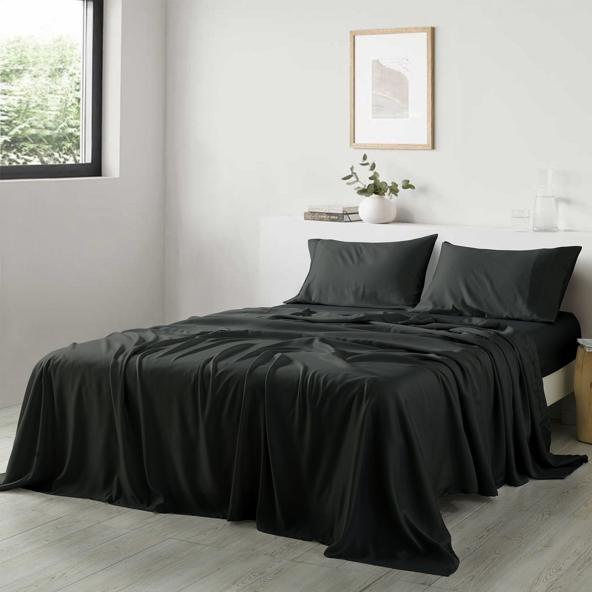 Royal Comfort 600 Thread Count Cooling Ultra Soft Tencel Eucalyptus Sheet Set - King - Graphite