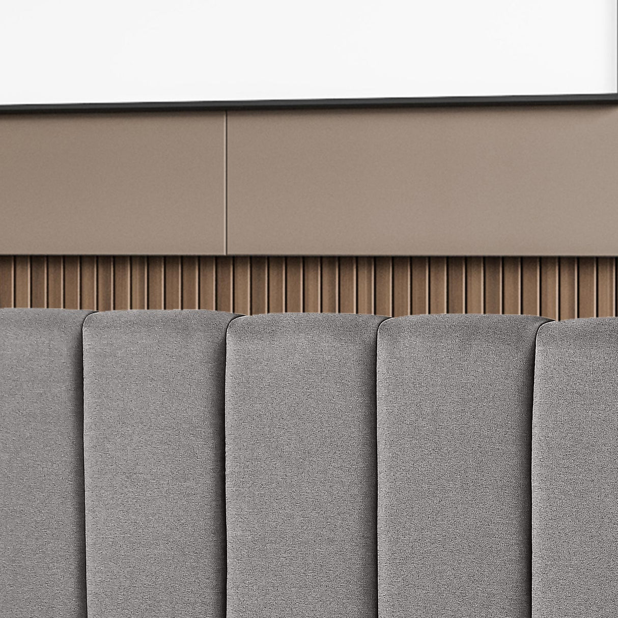 Milano Decor Valencia Mid Grey Bed Head Headboard Bedhead Upholstered - King - Mid Grey
