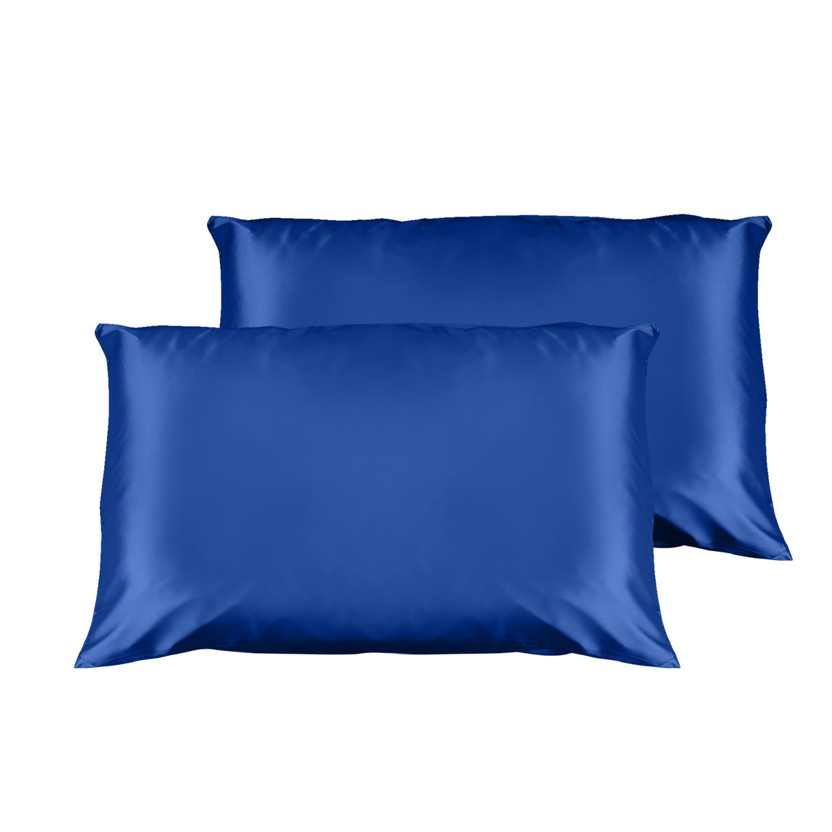 Casa Decor Luxury Satin Pillowcase Twin Pack Size With Gift Box Luxury - Navy Blue