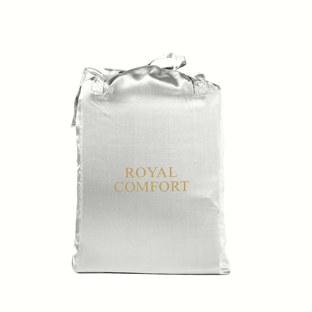 Royal Comfort Satin Sheet Set 3 Piece Fitted Sheet Pillowcase Soft - Queen - Silver