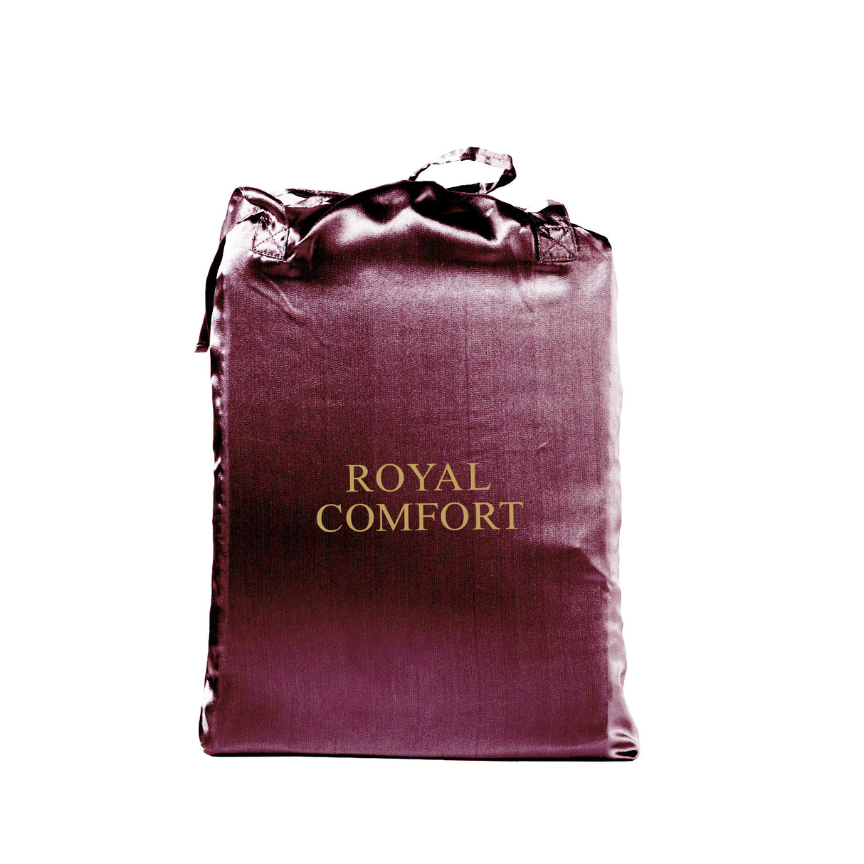 Royal Comfort Satin Sheet Set 3 Piece Fitted Sheet Pillowcase Soft - King - Malaga Wine