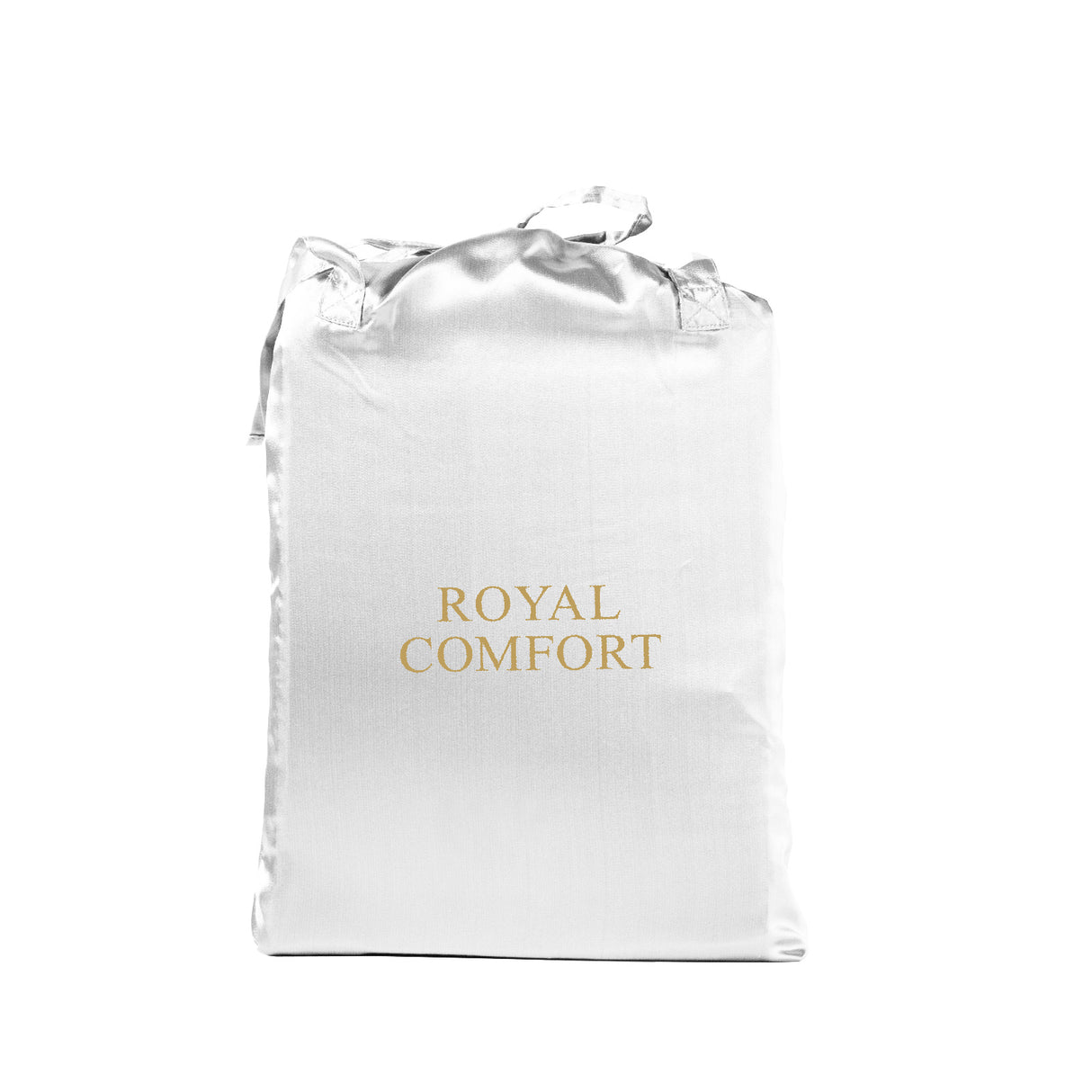 Royal Comfort Satin Sheet Set 4 Piece Fitted Flat Sheet Pillowcases - King - White