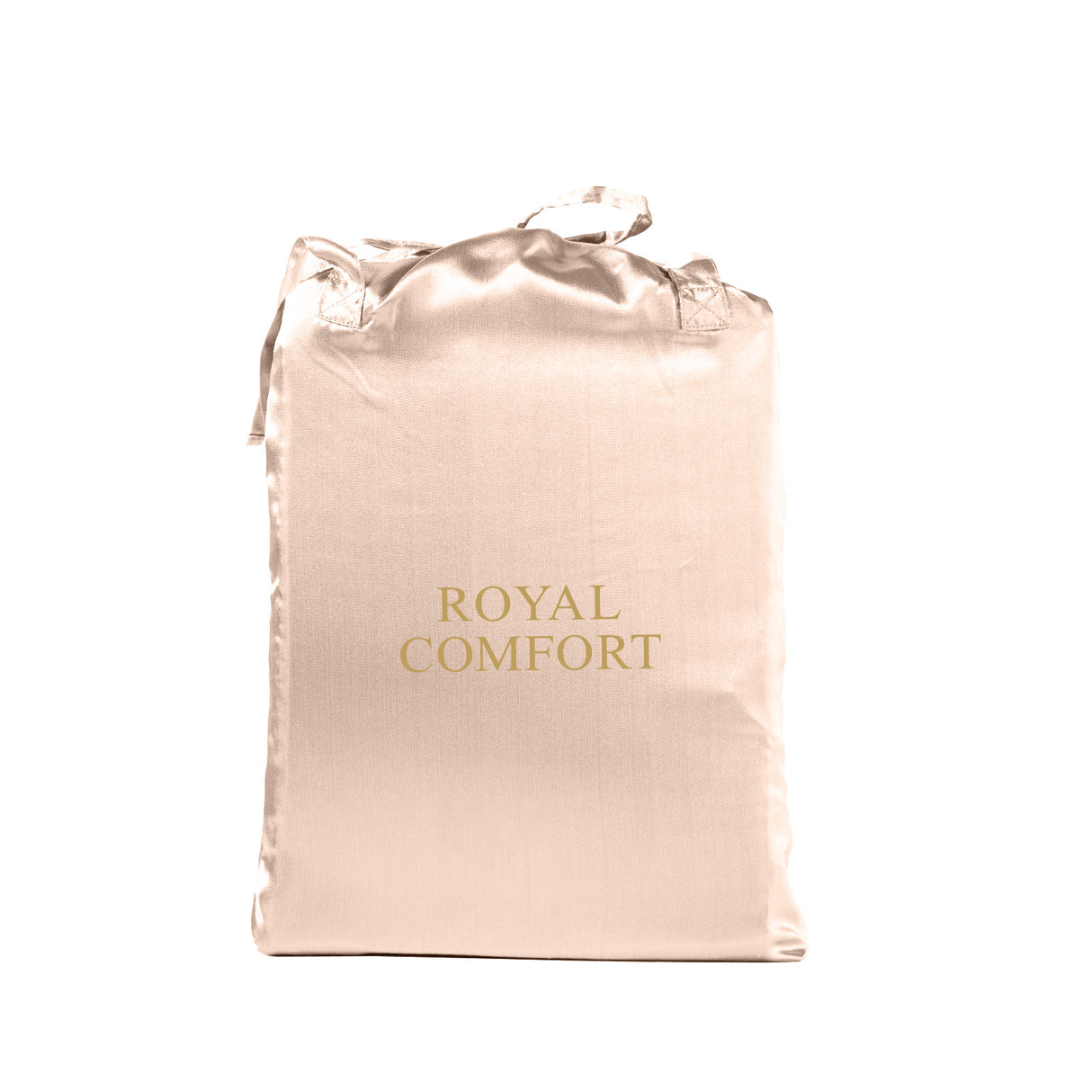 Royal Comfort Satin Sheet Set 4 Piece Fitted Flat Sheet Pillowcases - King - Champagne Pink