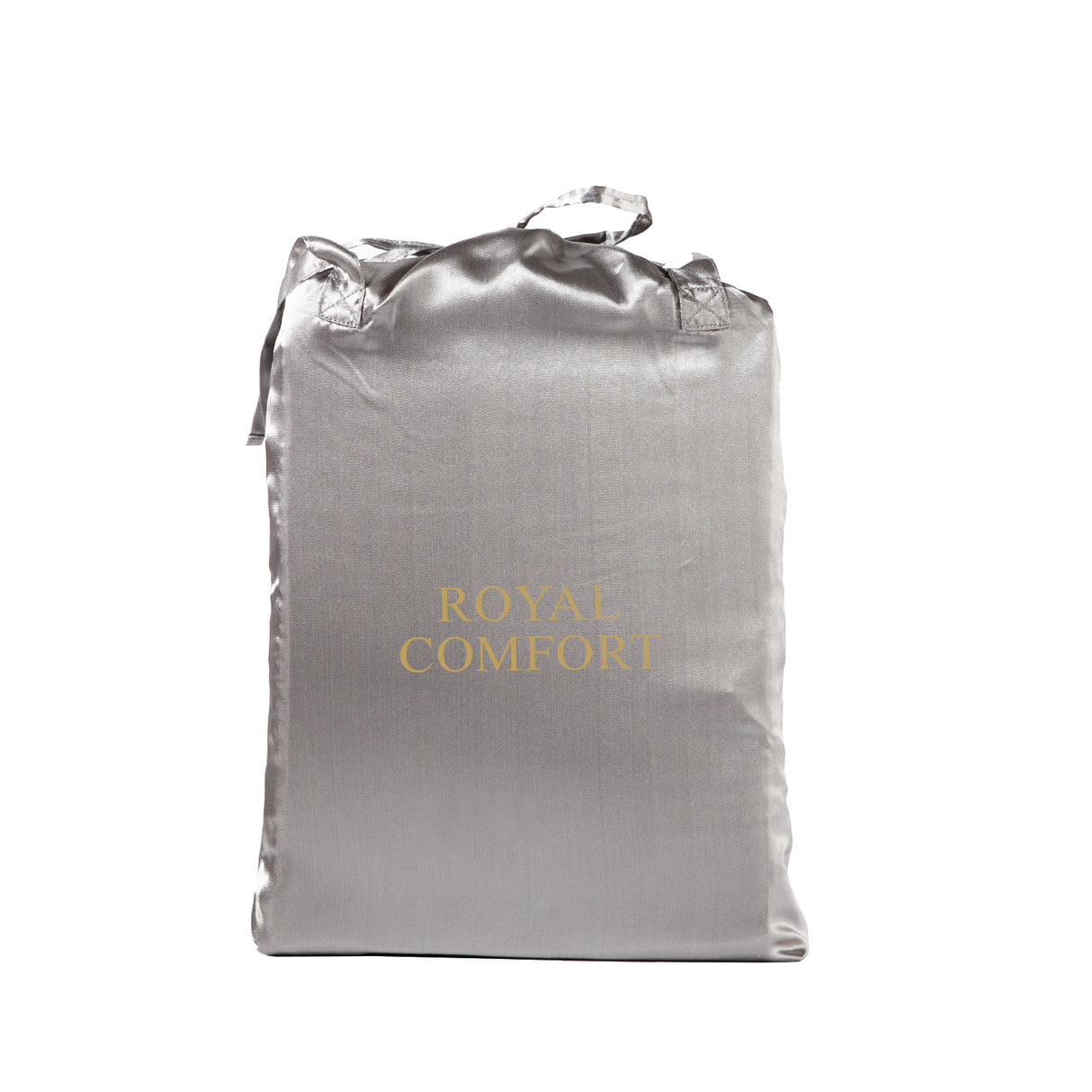Royal Comfort Satin Sheet Set 4 Piece Fitted Flat Sheet Pillowcases - King - Charcoal