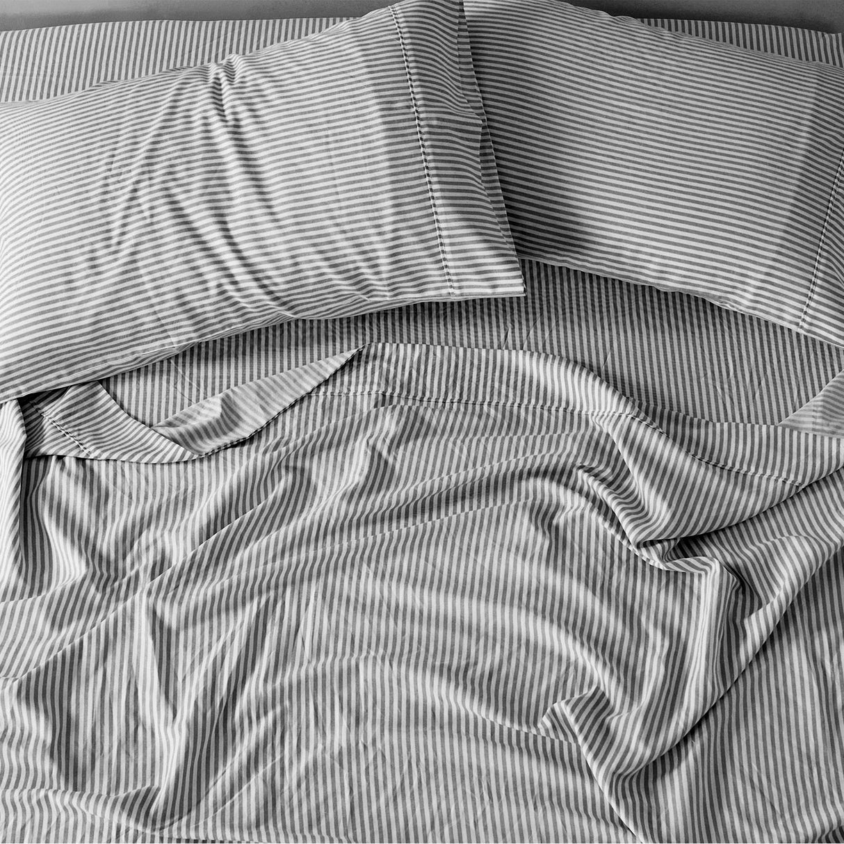 Royal Comfort Striped Flax Linen Blend Quilt Cover Set Soft Touch Bedding - King - Charcoal