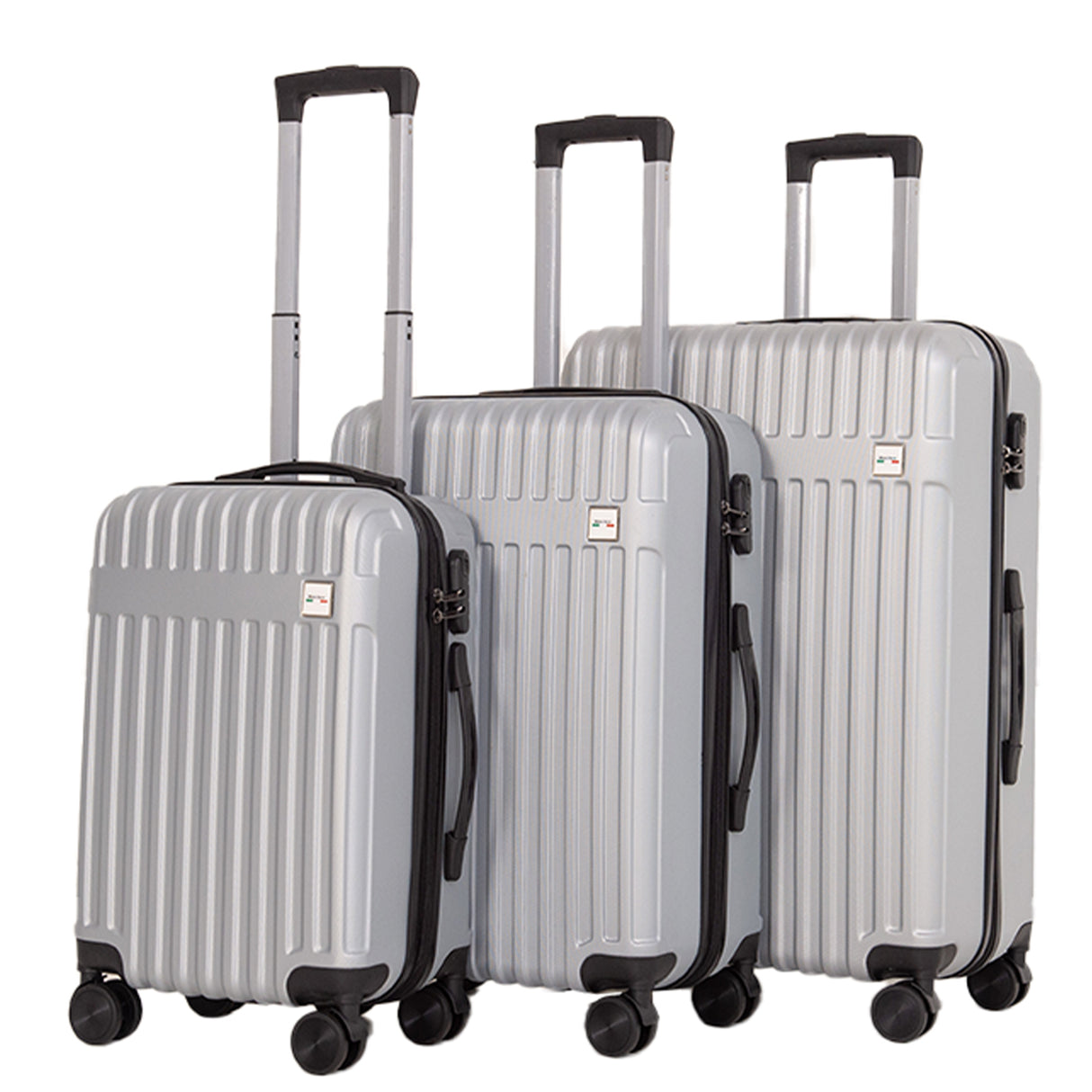 Milano Decor 3 Piece Luggage Set Travel Hard Case 20 24 28 Hard Case Durable - Silver