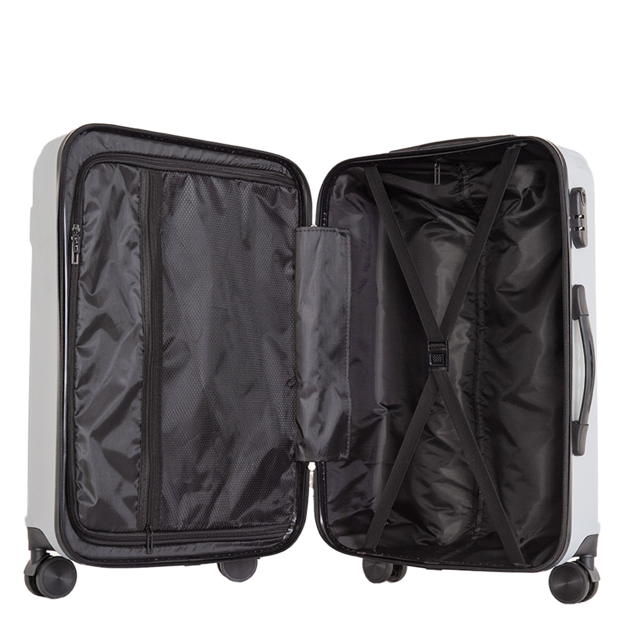 Milano Decor 3 Piece Luggage Set Travel Hard Case 20 24 28 Hard Case Durable - Silver