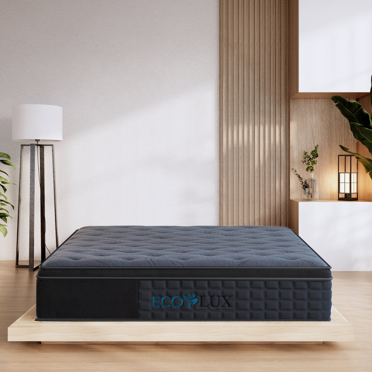 Eco Lux Euro Top 7 -Zone Pocket Spring Mattress Plush Edge Support Medium Firm - Queen