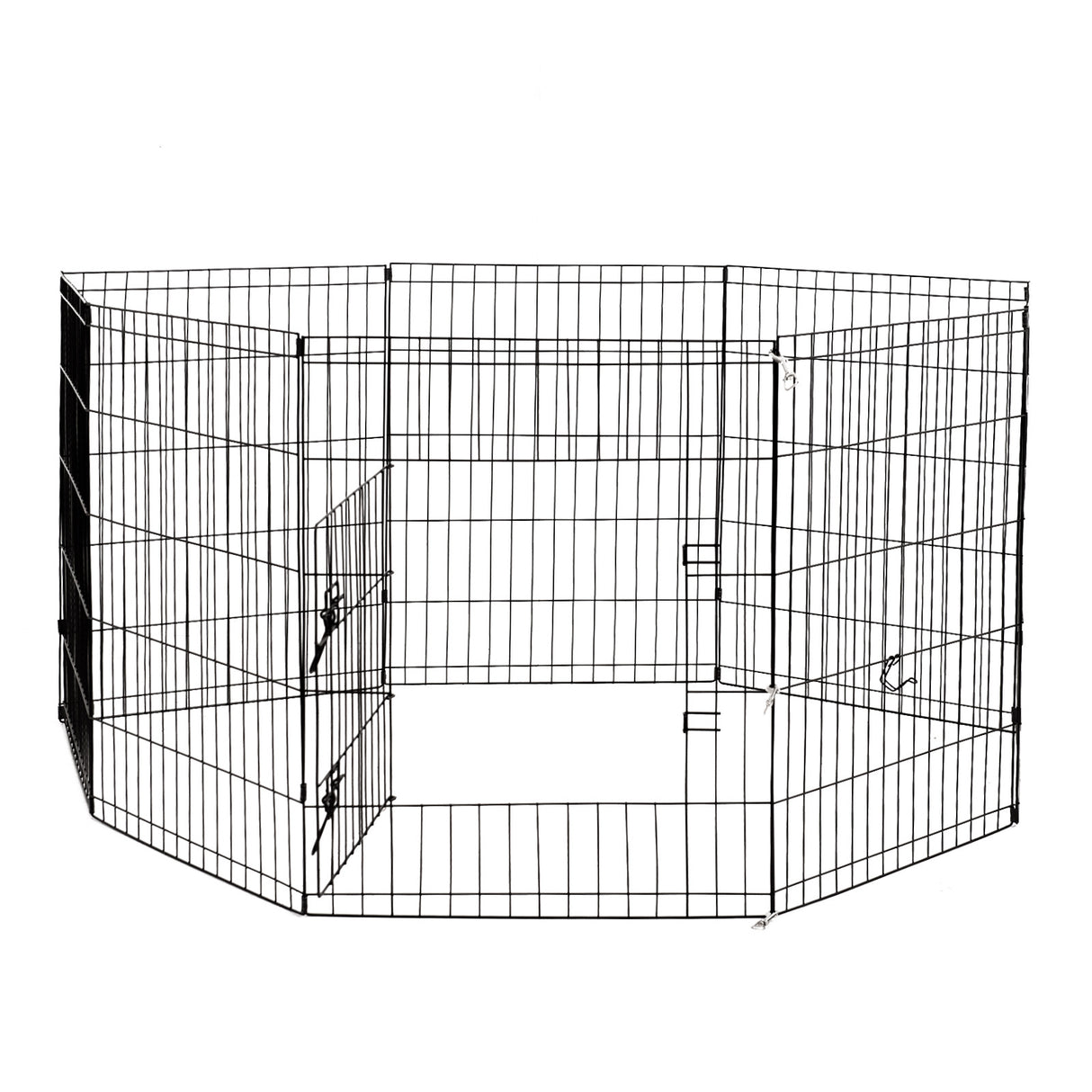 4Paws 8 Panel Playpen Puppy Exercise Fence Cage Enclosure Pets Black All Sizes - 30 - Black