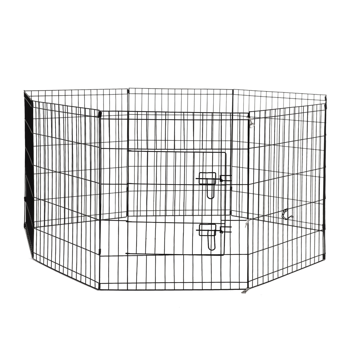 4Paws 8 Panel Playpen Puppy Exercise Fence Cage Enclosure Pets Black All Sizes - 30 - Black