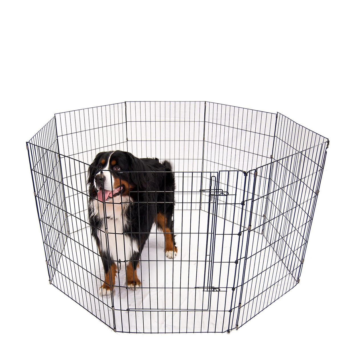 4Paws 8 Panel Playpen Puppy Exercise Fence Cage Enclosure Pets Black All Sizes - 30 - Black