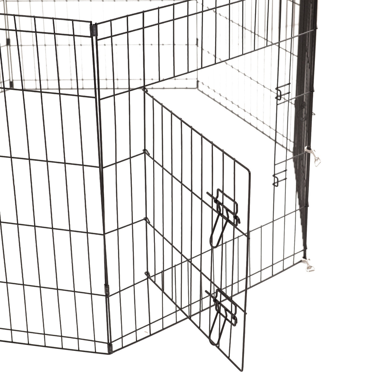4Paws 8 Panel Playpen Puppy Exercise Fence Cage Enclosure Pets Black All Sizes - 30 - Black