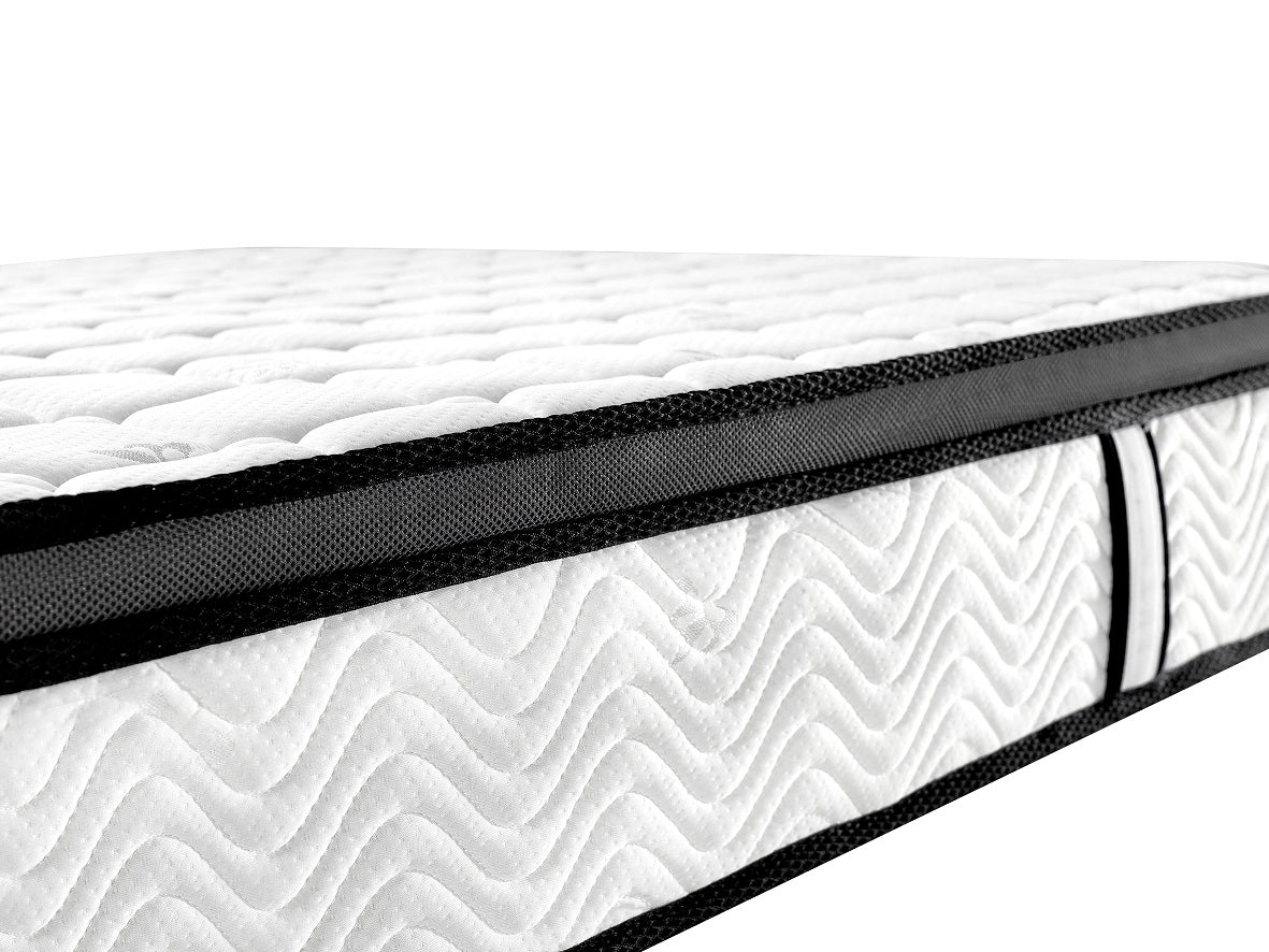 Ergopedic Mattress 5 Zone Latex Pocket Spring Mattress In A Box 30cm - Single - White Grey Black
