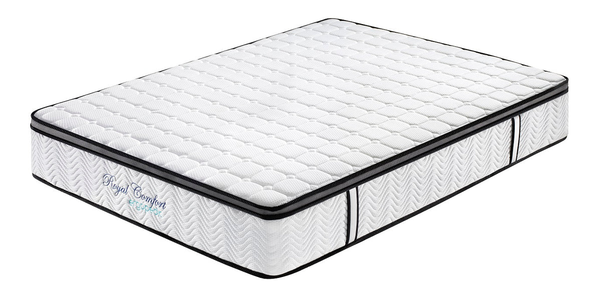 Ergopedic Mattress 5 Zone Latex Pocket Spring Mattress In A Box 30cm - Single - White Grey Black