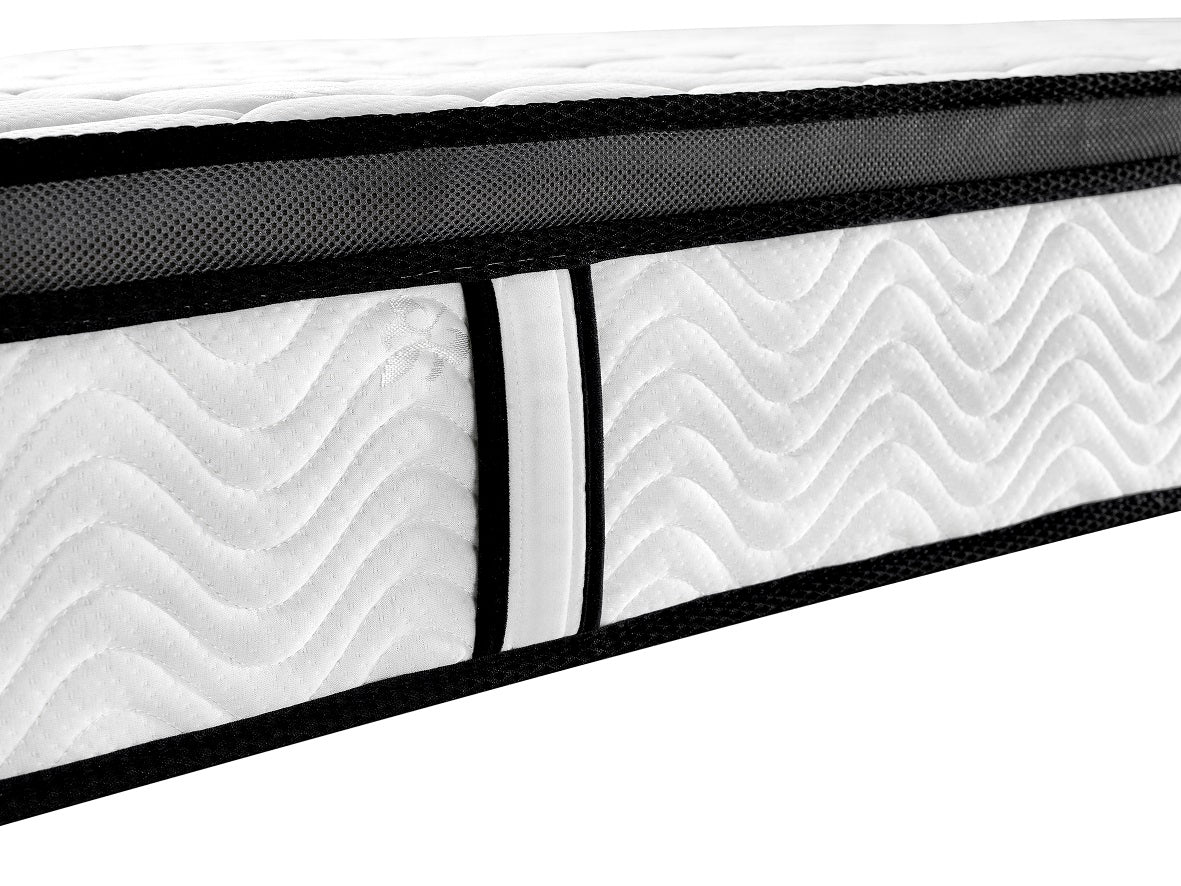 Ergopedic Mattress 5 Zone Latex Pocket Spring Mattress In A Box 30cm - Single - White Grey Black