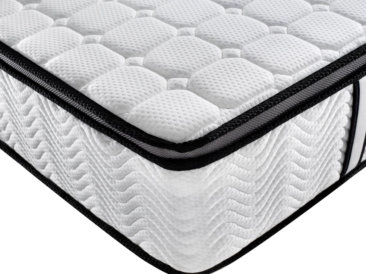 Ergopedic Mattress 5 Zone Latex Pocket Spring Mattress In A Box 30cm - Double - White Grey Black