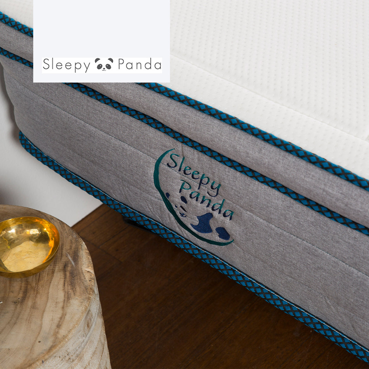 Sleepy Panda Mattress 5 Zone Pocket Spring EuroTop Medium Firm 30cm Thickness - Queen - White Grey Blue