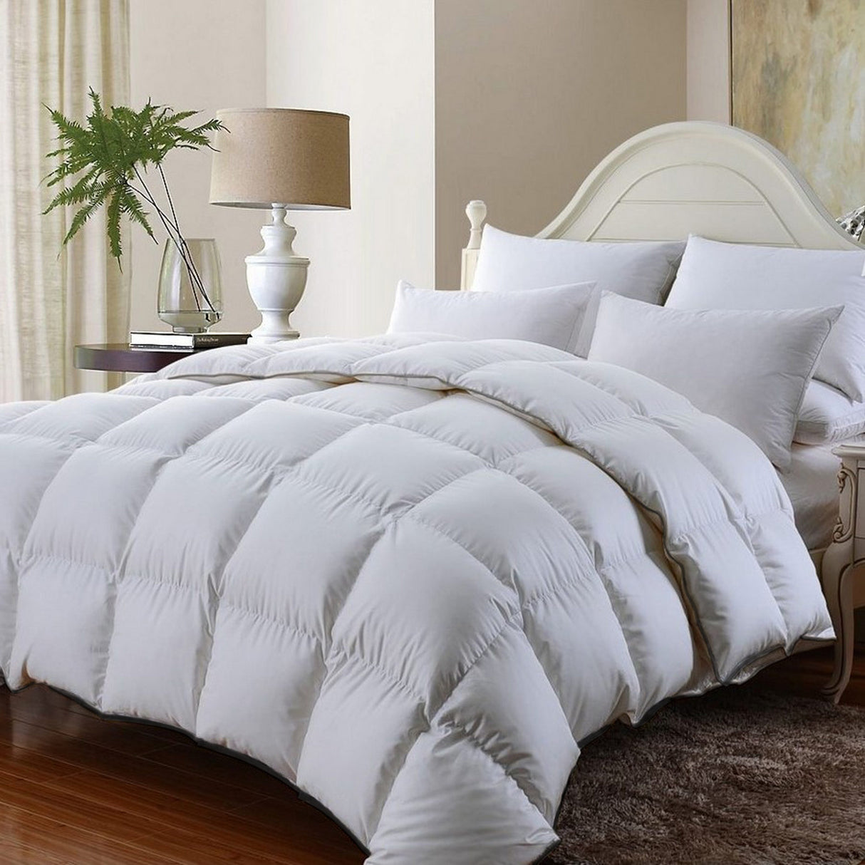 Royal Comfort 350GSM Luxury Soft Bamboo All-Seasons Quilt Duvet - Single - White