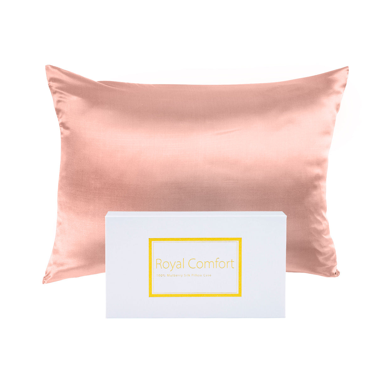 Royal Comfort Mulberry Soft Silk Hypoallergenic Pillowcase Twin Pack 51 x 76cm - Blush