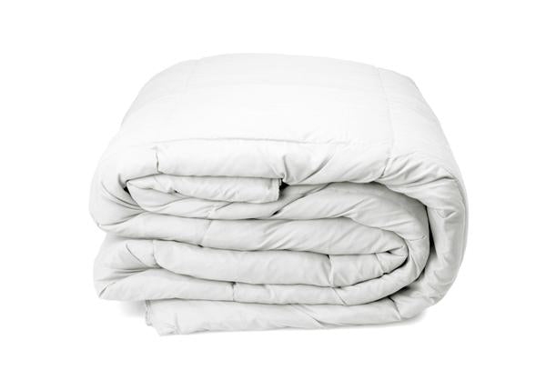 Royal Comfort 350GSM Bamboo Quilt 2000TC Sheet Set And 2 Pack Duck Pillows Set - Double - White