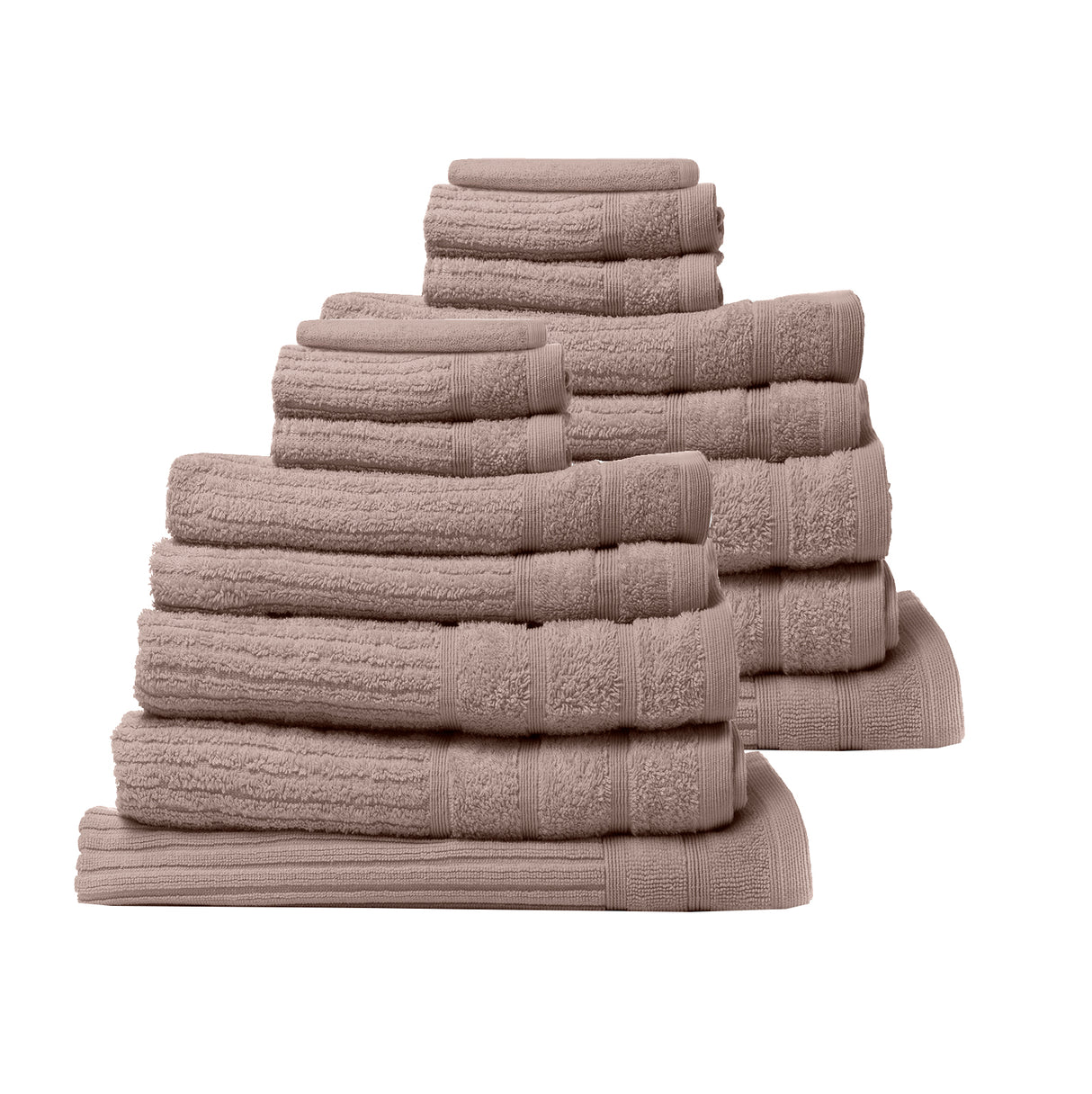 Royal Comfort 16 Piece Egyptian Cotton Eden Towel Set 600GSM Luxurious Absorbent - Champagne