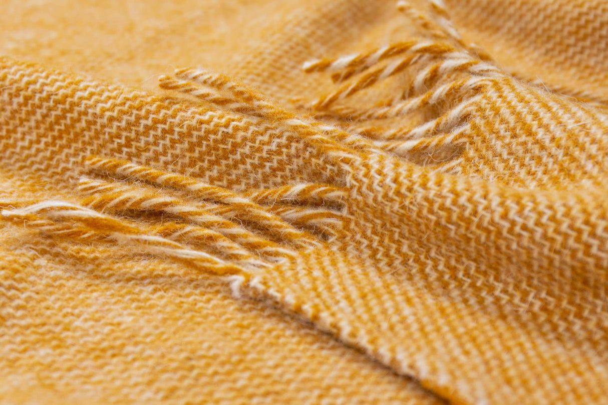 Mustard Cambridge Cozy Throw - 100% New Zealand Wool
