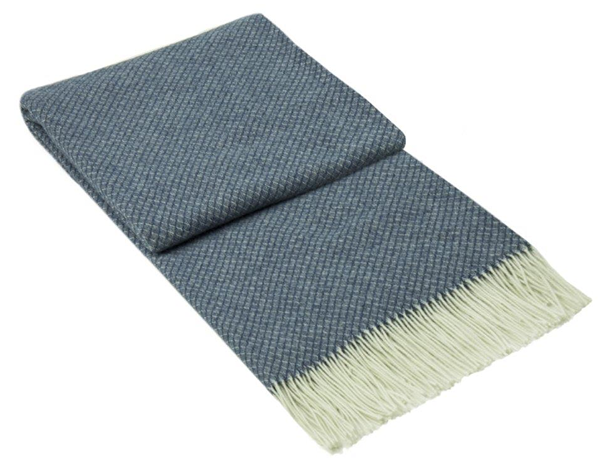 Chiswick Elegance Throw - Cashmere & Merino Wool Blend - Deep Blue